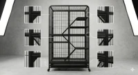 Premium Multi-Level Indoor Cat Cage with 4 Tiers, Climbing Ladders & Removable Tray | Heavy Duty Steel Pet Enclosure 36