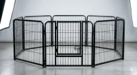 Premium Modular Metal Pet Playpen 8 Panel Heavy Duty Powder-Coated Steel Pet Enclosure | Expandable Indoor Outdoor Exer