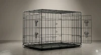 Premium Foldable Steel Dog Crate with Double Doors & Removable Tray | Portable Collapsible Powder-Coated Pet Cage 42" x